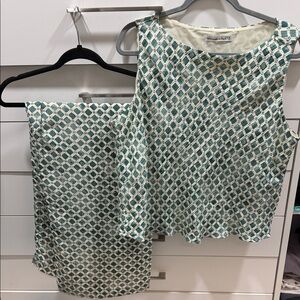 Abercrombie & Fitch Teal and Cream Printed Two-Piece Set
